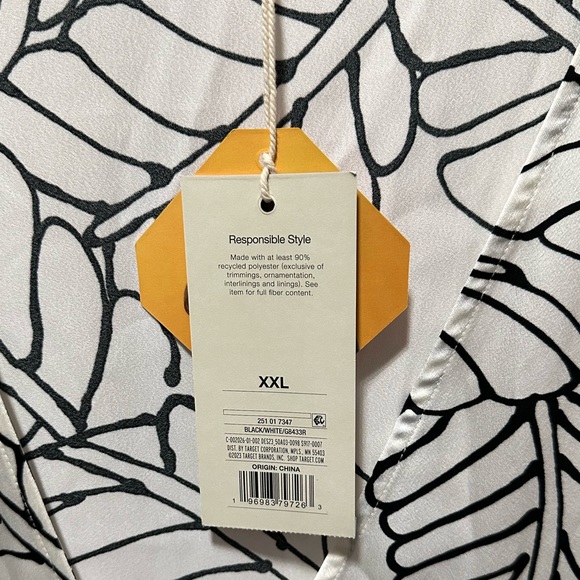 Fe Noel Kaftan- Palm Leaf Print Ruffle Trim Cover Up Dress- Fe Noel x Target - Picture 6 of 14